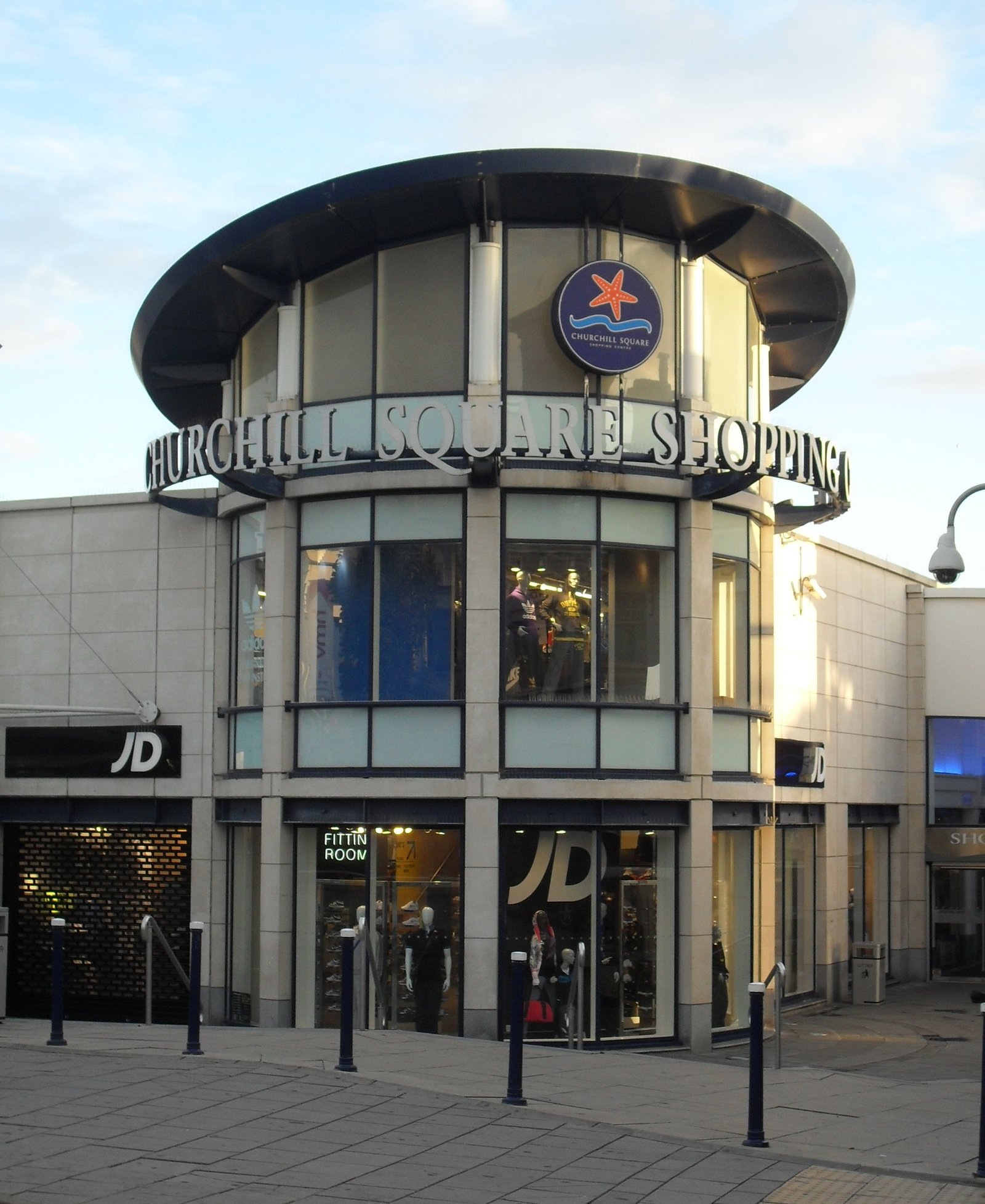 Northwest entrance of Churchill Square Shopping Centre on Western Road, Brighton, photographed in September 2010