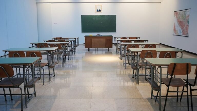 Empty classroom illustrating the EC English Brighton closure