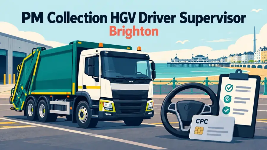 Editorial illustration: PM Collection HGV Driver Supervisor job in Brighton