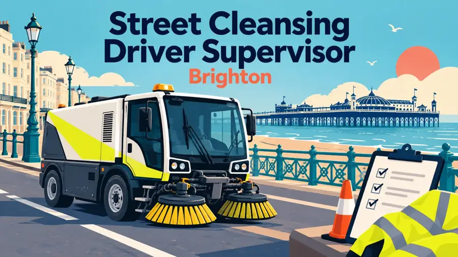 Editorial illustration: Street Cleansing Driver Supervisor job in Brighton