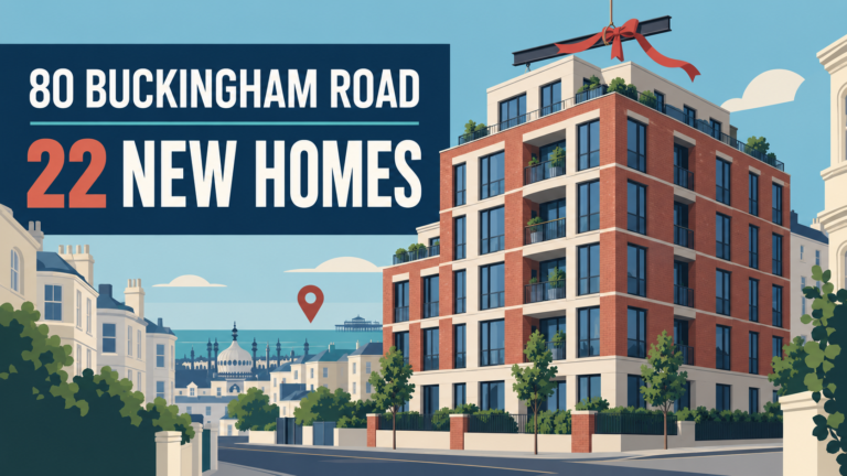 Editorial illustration of the 22-home development at 80 Buckingham Road, Brighton