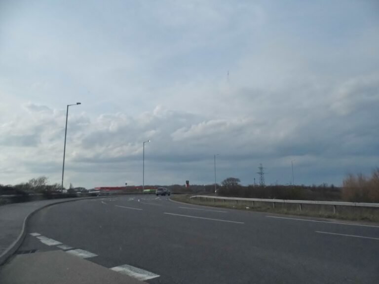 Archive photograph of the A22 and A27 roundabout at Polegate, eastern end of the A27 Berwick to Polegate closure.