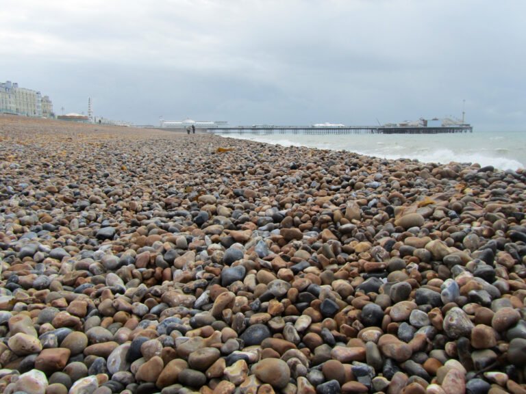 Archive photograph of Brighton beach looking towards Brighton Palace Pier