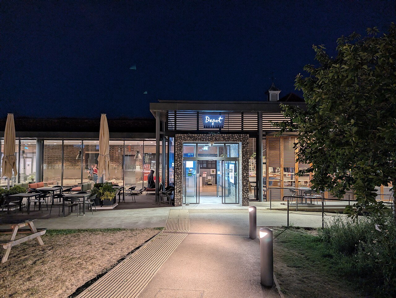 Depot Cinema and Restaurant in Lewes, photographed on 29 May 2026; archive exterior, not a current screening or November opening.