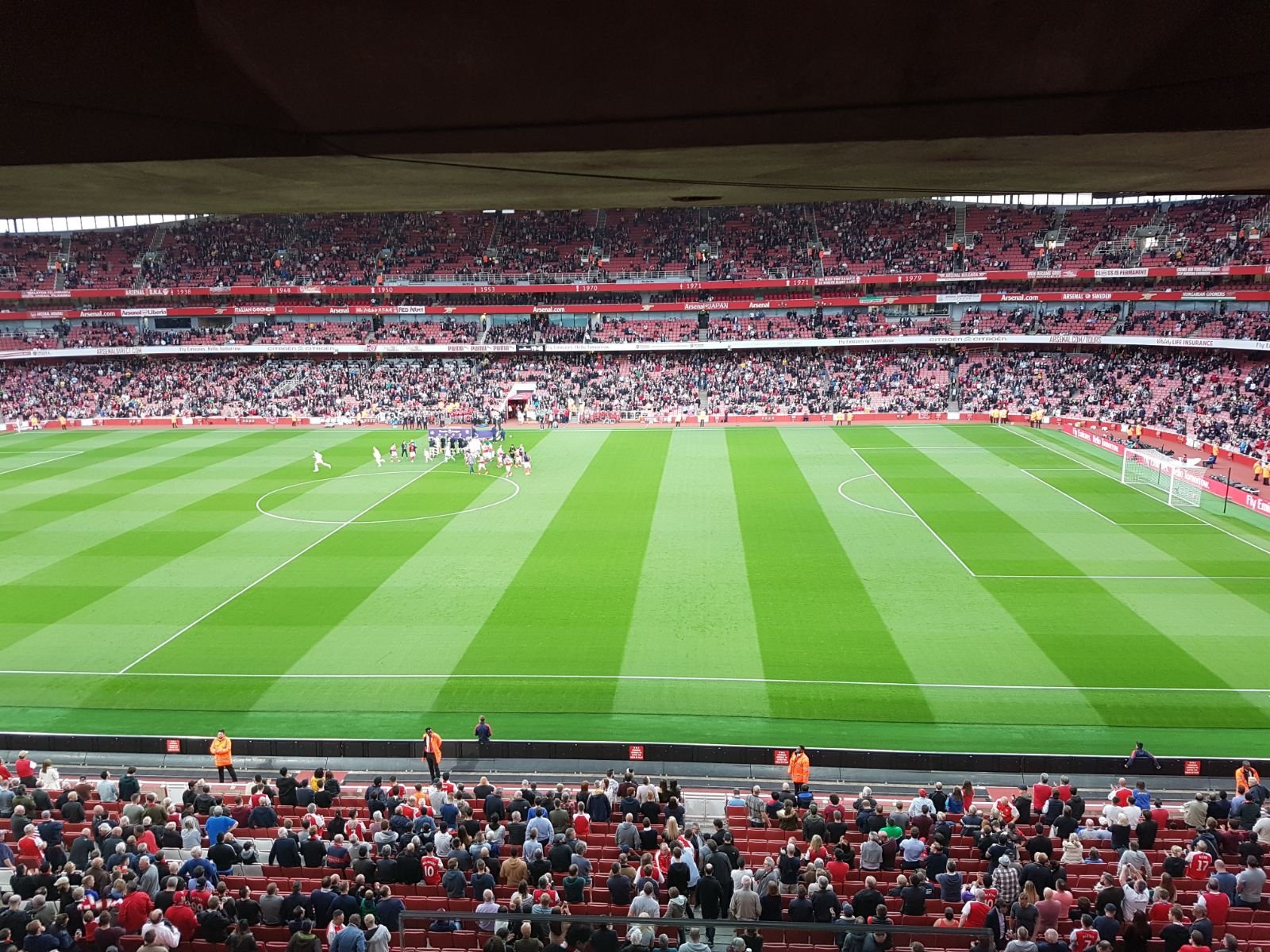 Inside Arsenal’s Emirates Stadium in an archive photograph dated 10 May 2017, not the match against Lille on 13 October 2026.