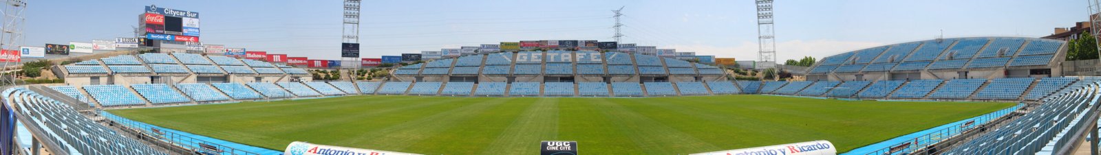 Panoramic archive photograph of the Coliseum stadium in Getafe, Spain