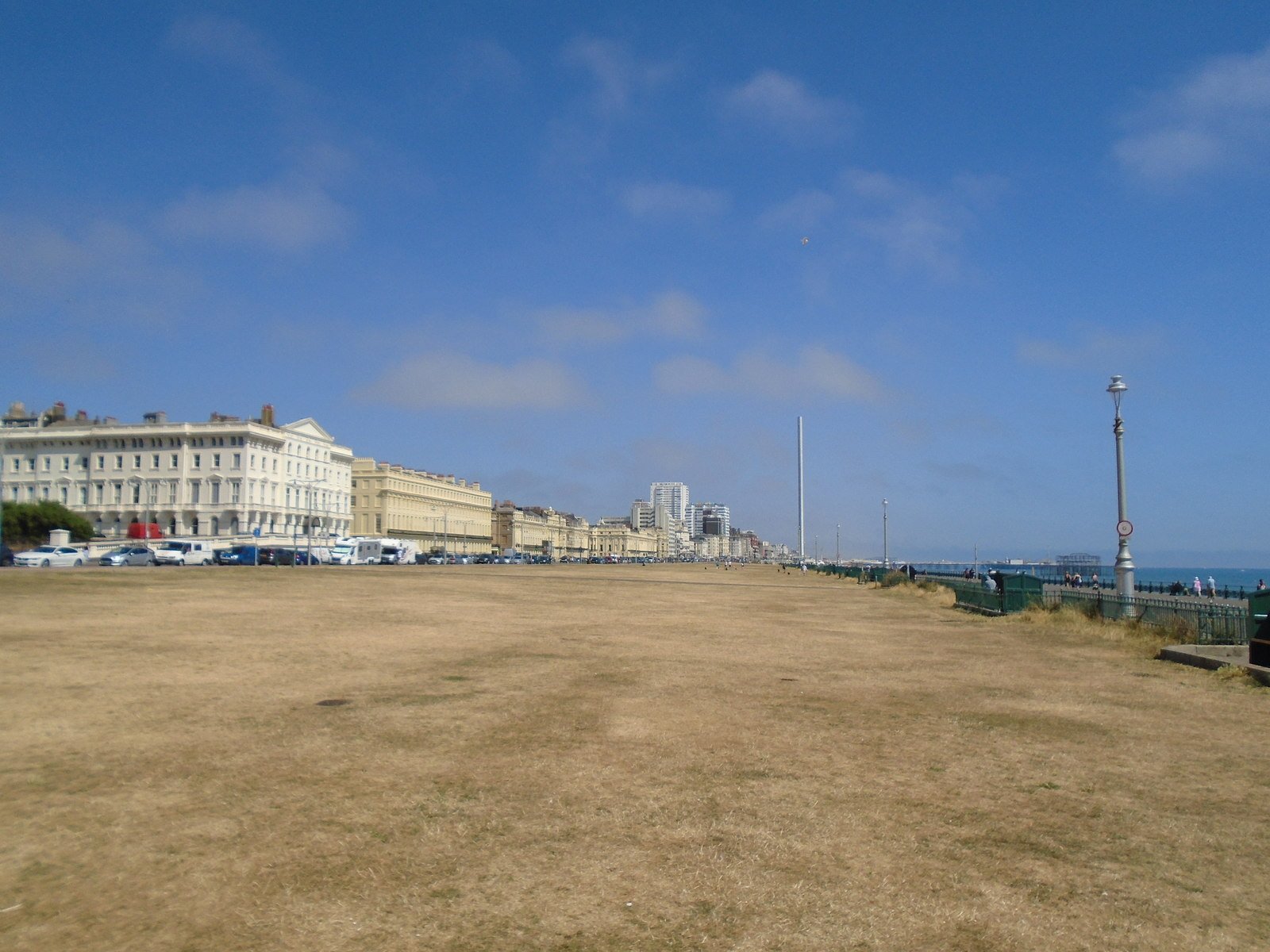 Archive photograph of Hove Lawns beside Adelaide Crescent, taken 23 July 2018; the seafront area named for the 20 October 2026 charity fire-engine pull, not the event itself.