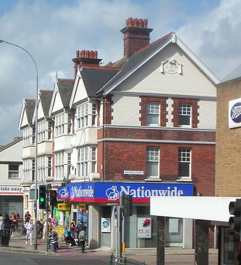 Nationwide premises among shops at 114–117 London Road, Brighton, photographed on 24 August 2010; archive image, not a property valuation or current branch information.