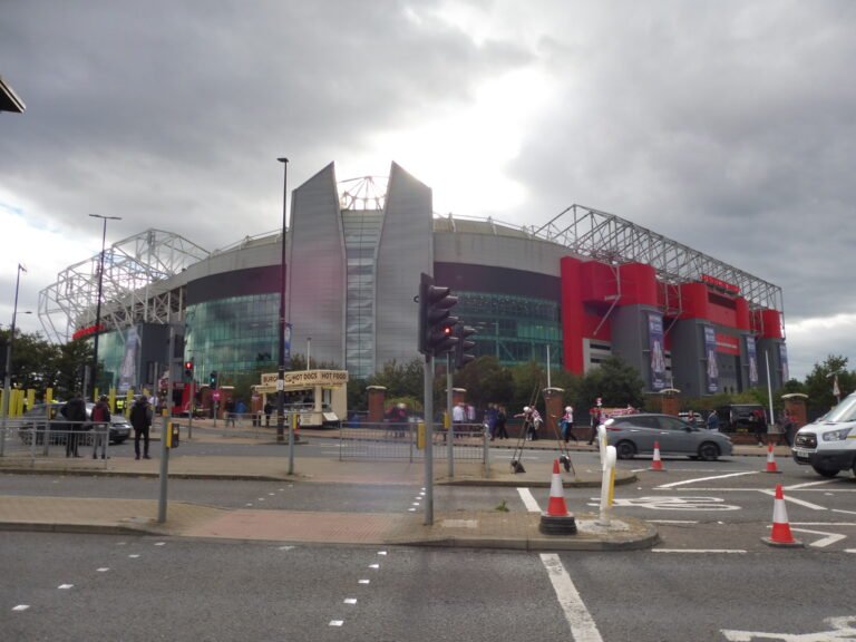 Old Trafford exterior photographed in October 2024; archive venue image, not the October 2026 United–Spurs match