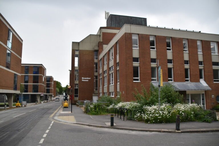 Bramber House at the University of Sussex on 18 June 2019, the building containing Eat Central; archive photograph, not the 2026 produce launch.