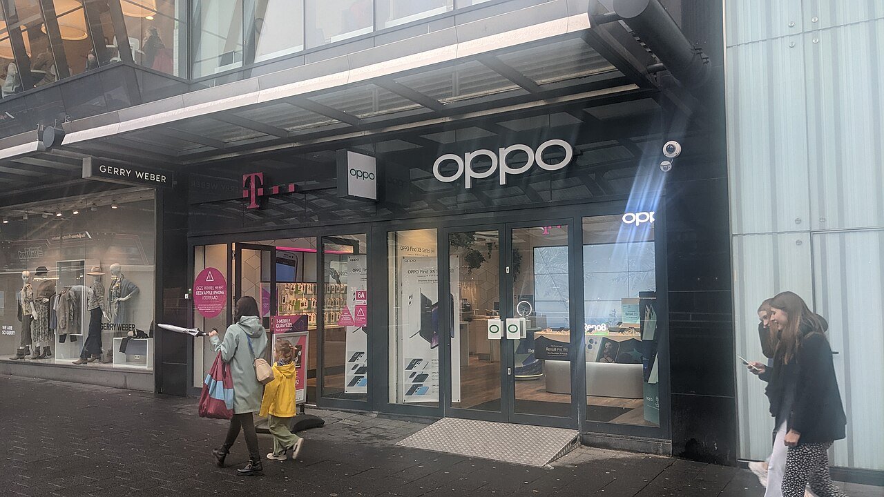 OPPO store frontage in Rotterdam on 15 October 2022; archive company photograph, not a ColorOS 17 screen or a Brighton shop.